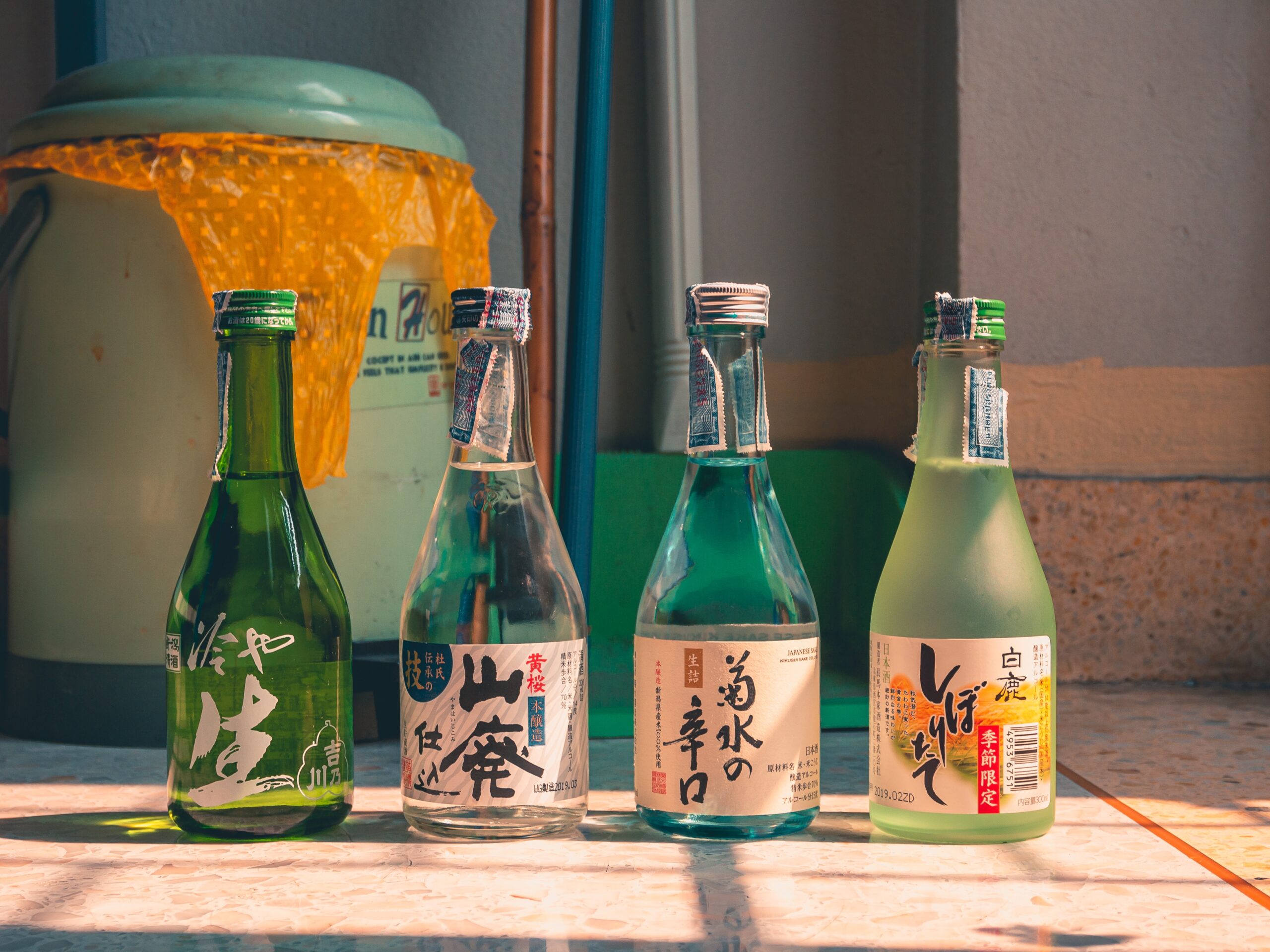Bottles of sake rice wine